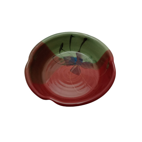 Kent Follette Maroon and Green Pottery Bowl - Picture 5 of 5